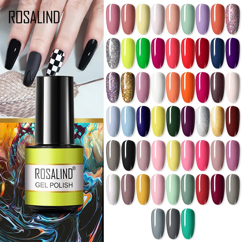 Rosalind-esmalte de gel para uñas profesional, laca de gel para uñas con logotipo personalizado oem, 7ml, colorido, lámpara uv/led, Venta al por mayor