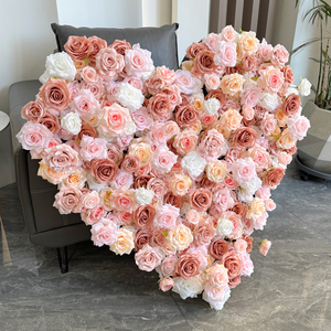 Parete di <span class=keywords><strong>rosa</strong></span> di seta a forma di cuore parete di fiori amore cuore sfondo finto per <span class=keywords><strong>la</strong></span> festa di nozze, asilo nido, camera bambina, casa - Product Image 3