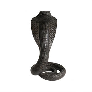 Sculpture artistique de serpent <span class=keywords><strong>cobra</strong></span> en résine noire personnalisée, statue pour décoration de bureau, étagère - Product Image 1