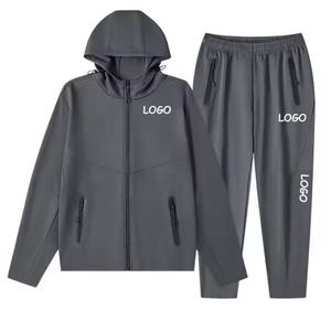 Ensemble de survêtement pour homme, survêtement de sport en polyester avec logo personnalisé, vêtements de sport, fermeture éclair intégrale, jogging décontracté, survêtement athlétique - Product Image 4