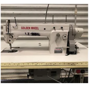 Máquina de coser de punto de cadeneta usada de una sola aguja con rueda dorada, zigzag, costura recta o bordado, fácil de convertir