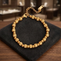 Bracelet en acier inoxydable 316L plaqué or 18 carats avec zircon et perles rondes pour femme et homme, cadeau de mariage