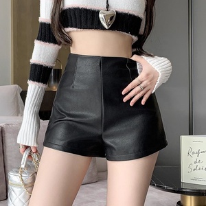 Shorts en similicuir pour femmes grandes tailles, pantalon moulant en latex, mini-jupe-short taille haute en spandex, 6XL, short de motard en PU tendance - Product Image 5