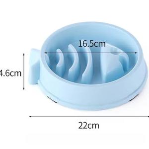 Ciotola per alimentazione in plastica Yommy per cani e gatti di piccola taglia, diametro 22 cm, design a lenta alimentazione, leggera e resistente. - Product Image 1