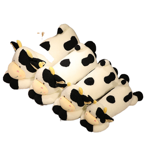 Coussin long en peluche de vache en coton PP super doux - Adorable coussin géant brodé pour anniversaire, verni UV, unisexe, animal en peluche - Product Image 1