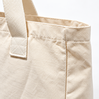Tas Belanja Kanvas Logo Kustom Pemilik Merek Kebugaran, Warna Ivory dengan Pegangan Panjang dan Gusset Samping untuk Merchandise Peluncuran Merek