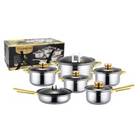 Set Peralatan Masak Stainless Steel 6 Buah Anti Lengket, Termasuk Wajan, Panci Susu, Panci Sup, Tutup Kaca, dan Cocok untuk Semua Jenis Kompor