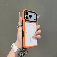 Coque de téléphone portable magnétique transparente en TPU PC tendance pour iPhone 17Pro Max 16 15 14 Plus 13 12, coque transparente antichoc