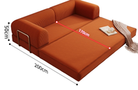 Sofá Cama Convertible Moderno para Apartamento, con Funda de Pana, Relleno de Esponja, Diseño de Líneas Rectas, Duradero y Ecológico