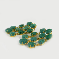 Anting Tusuk Batu Permata Malasit Alami Berlapis Emas Kuning Kuningan Terbaru dari Produsen Perhiasan Kustom