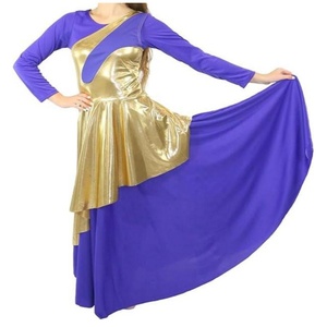 <span class=keywords><strong>Tunique</strong></span> de <span class=keywords><strong>danse</strong></span> de culte métallique pour femme avec fentes latérales (robe blanche non incluse) - Product Image 2