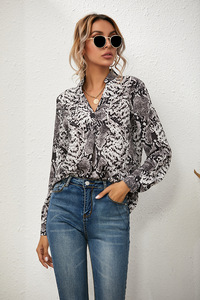Casuale Strada della Moda Del Leopardo di Usura Stampa Camicette A <span class=keywords><strong>Maniche</strong></span> <span class=keywords><strong>Lunghe</strong></span> Turn Down Collare Molla Slaccia la Camicia Top Scollo A V <span class=keywords><strong>Vestiti</strong></span> Delle Donne e2024 - Product Image 5