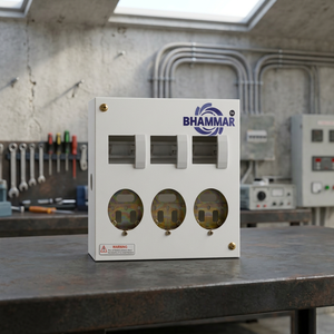 BHAMMAR 3 Enchufes + TPN MCB 30/3 AMP Barra 20A 120V IP54 Caja de Acero Inoxidable con Bloqueo Antimanipulación para Interiores - Product Image 3