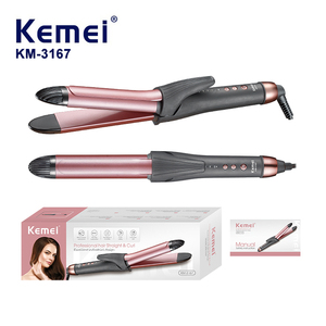 Plancha <span class=keywords><strong>de</strong></span> Pelo Profesional Kemei KM-3167, Cerámica, Calentamiento Rápido, Iónica, Temperatura Ajustable, 50W, Enchufe, Rizador para Mujer, Venta al Por Mayor OEM - Product Image 1