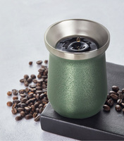 2026 Personnalisation usine : Tasse à maté 8oz en acier inoxydable, isotherme à double paroi, avec pailles