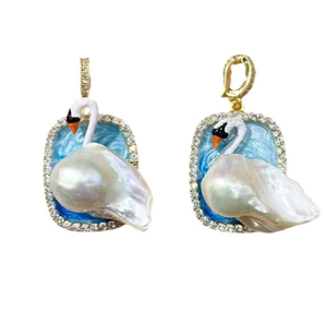 Colgante de estilo de pintura al óleo medieval con perla goteante exquisito Vintage DIY joyería COLLAR COLGANTE accesorio - Product Image 1