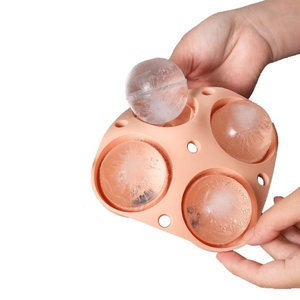 Offre Spéciale : Moule à glaçons en silicone à 4 cavités, pour glaçons sphériques, avec couvercle – Outil durable pour la crème glacée - Product Image 4
