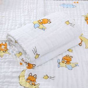 Couverture en coton tissée à 6 couches pour nouveau-né, serviette de bain avec motif d'animaux de dessin animé, couverture en mousseline pour bébé - Product Image 6