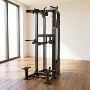Station <span class=keywords><strong>de</strong></span> musculation professionnelle à charges sélectionnables pour dips et tractions assistées, machine à tractions <span class=keywords><strong>de</strong></span> haute qualité - Product Image 1
