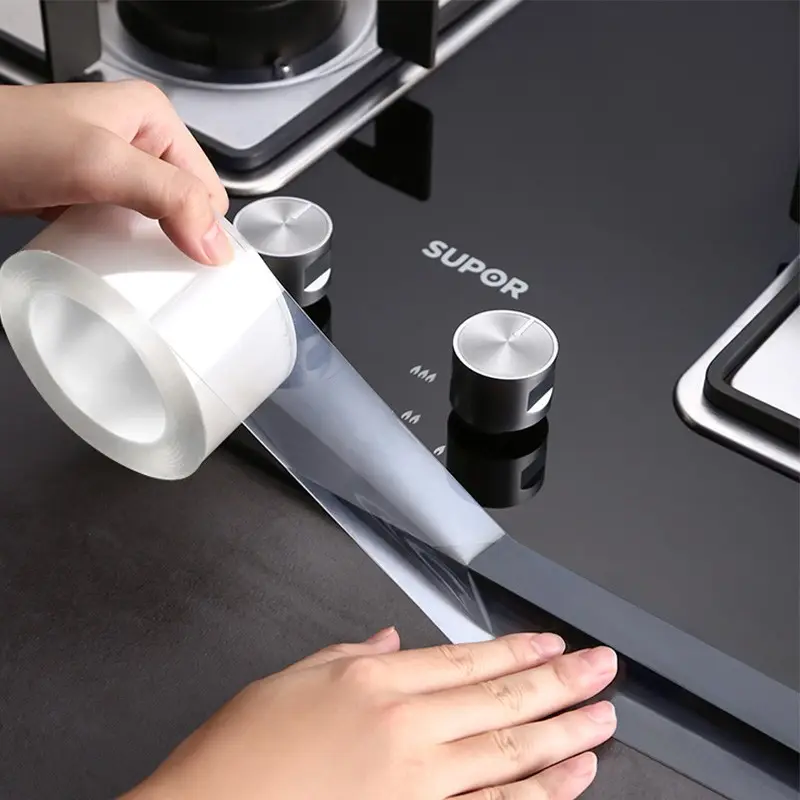 Waterdichte Olie-Proof Pet Clear Nano Keuken Caulk Strip Tape Voor Keuken Badkamer Wastafel