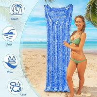 Matelas gonflable portable pour piscine, flotteur de piscine personnalisé en PVC avec oreiller, transat gonflable pour piscine
