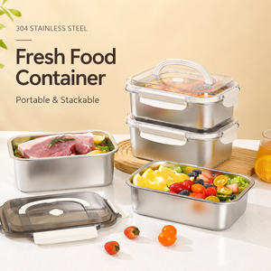 Rectangular Food Storage Container with Airtight Plastic Lid for Freshness Preservation in <b>Fridge</b> and Travel Use - Product Image 6