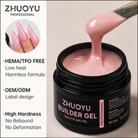 Gel UV durcissant rapide auto-nivelant pour extensions d'ongles, couleurs bonbon, rose nude, pour la construction d'ongles en gel.