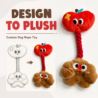 Jouet en peluche personnalisé pour animaux de compagnie, dessin animé mignon, OEM ODM, durable, interactif, en coton doux, pour chien et chat, marque privée, logo personnalisé