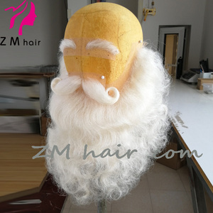 Zm tóc tự nhiên Santa Claus râu yak tóc đầy đủ lượn sóng râu/ria mép/lông mày đặt B-39 - Product Image 2