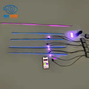 Phổ 12V xe nội thất ánh sáng hai khu vực màu sắc khác nhau 6 trong 1 xe giao hưởng Led RGB Dải môi trường xung quanh bầu không khí ánh sáng