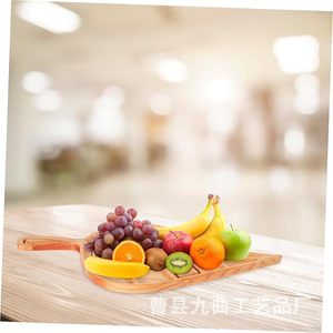 Wooden Leaf <b>Tray</b> Creative Dessert Plate For Hotel Coffee <b>Tea</b> Serving Smooth Surface Natural Wood Design - Product Image 5