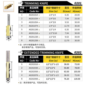 A0201 Fraise à dégrossir en carbure à 2 dents, queue de 1/4 pouce, avec roulements, pour CNC, Arden Tools - Product Image 6