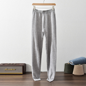 Leggings da <span class=keywords><strong>uomo</strong></span> in maglia spessa in puro Cashmere 100% per il calore dell'autunno e dell'inverno, pantaloni in maglia tinta unita - Product Image 5