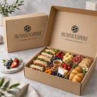 Boîte à brunch à emporter, plateau de charcuterie, boîte à lunch avec couvercle, boîte de présentation personnalisée en papier kraft, emballage alimentaire