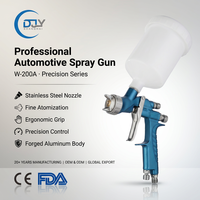 Pistolet de peinture automobile 1,2 mm à buse croisée, robuste, de précision, à gravité, en aluminium forgé OEM, pour peinture transparente, avec godet de 600 ml