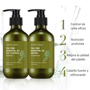 Sistema suave del acondicionador del champú de la <span class=keywords><strong>anticaspa</strong></span> del cabello natural del aceite del árbol del té de la etiqueta priva - Product Image 3