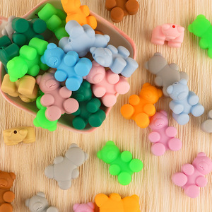 <b>Cute</b> <b>Bear</b> Shape Silicone Beads For Pen Decoration Colorful Cartoon Animal Loose Beads - Product Image 6