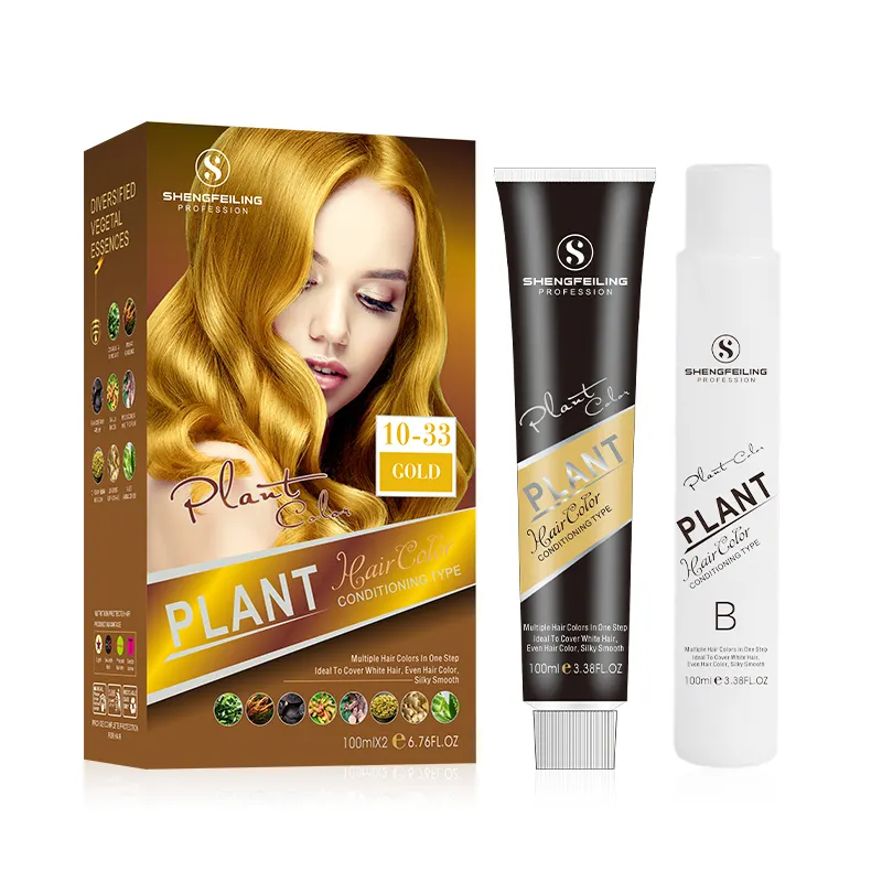 Factory Organic Herbal Gold Natural Coloring Cream Semi-Permanent Hair Dye Cream For Fashion Salon Private Label
