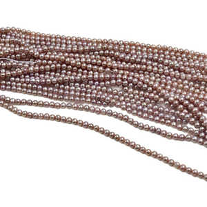 Collier WENCHI 1110 en perles naturelles violettes presque rondes de 4-5 mm, élégant, 38 cm, pour femmes - Product Image 2