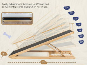 Odm Houten Pet Ramp Trappen Veiligheidsrails Stevig Gebouwd Vrijstaande Hoge Hond Trappen Houten Huisdier Hond Ramp - Product Image 2