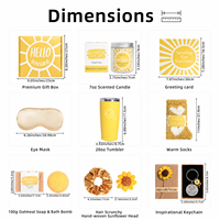 Ensemble Cadeau de Luxe Promotionnel pour la Remise des Diplômes : Gobelet 20oz Jaune Soleil d'Été, Masque pour les Yeux, Chaussettes Chaudes et Bougie d'Aromathérapie