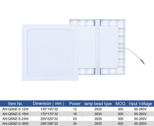 Panel LED de Techo Delgado Sin Marco 60x60 6500K 48W, Panel de Luz LED Redondo Cuadrado de Superposición - Product Image 4