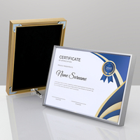 Plaque personnalisée imprimée UV Métal acrylique détachable certificat d'honneur Cadre photo Trophée avec plaque d'autorisation Trophée