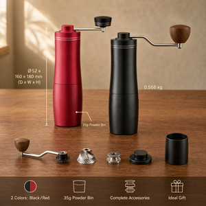 เครื่องบดกาแฟแบบพกพา F18S อลูมิเนียมอัลลอยด์ ดีไซน์โค้งมน 5 ดาว CNC 420 Burr ลูกปืนคู่ น้ำหนักเบา 566 กรัม เหมาะสำหรับใช้<span class=keywords><strong>ที่</strong></span>บ้านและออฟฟิศ - Product Image 6
