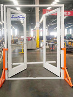 Porte d'évacuation en aluminium commerciale homologuée NOA pour la Floride, Miami, portes coupe-feu, extérieur