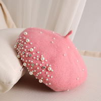 Chapeau béret chic français pour femme, 12 couleurs en stock, service OEM, broderie personnalisée, 100% laine