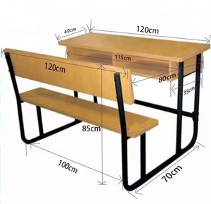 Phong cách hiện đại đôi sinh viên Bàn và ghế lớp học đồ nội thất với các tính năng điều chỉnh - Product Image 3