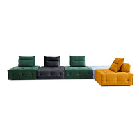 GREEN NATURE Bestseller transfrontalier Canapé italien monoplace monobloc en éponge pure, avec revêtement en chanvre et structure en acier inoxydable
