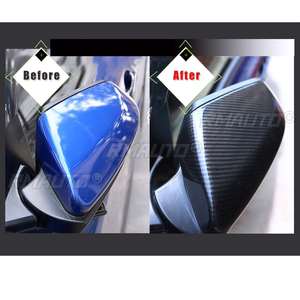 Coques de rétroviseurs latéraux en ABS style fibre de carbone en forme de corne pour Honda Civic 10ème génération 2016 2017 2018 2019 - Product Image 2