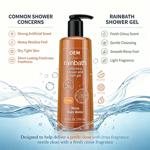 Gel Douche et Bain Rafraîchissant Rainbath 250ml Parfum Agrumes, Mousse et Eau de Pluie Nettoyant Doux pour le Corps - Product Image 4
